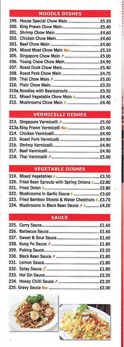 China Palace menu Cwmbran